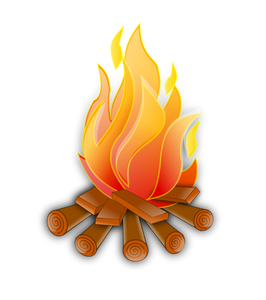 Vector image of wooden fire