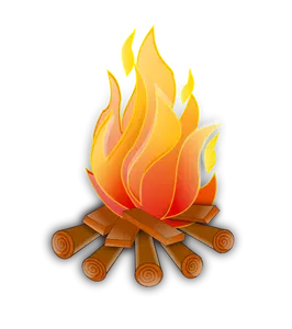 Vector image of wooden fire