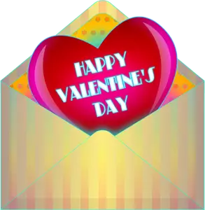 Valentines Day card in envelope vector drawing