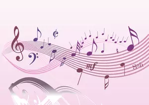 Winding musical notes vector image