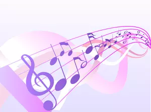Musical notes wave vector drawing