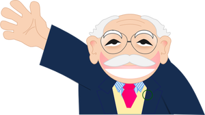 Vektor Klipart kreslená postava starého muže