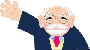 Vector clip art of cartoon old man character