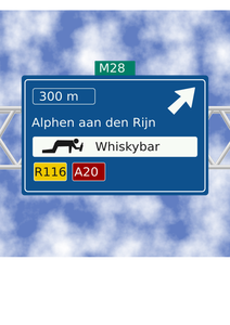 Whisky bar road sign