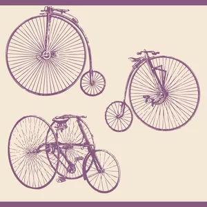 Старинные велосипеды векторное изображение