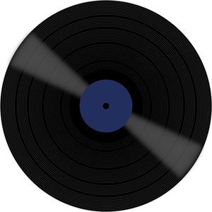 Векторное изображение винила диска с голубой этикеткой