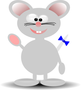 Grafică vectorială fericit desen animat mouse-ul în picioare