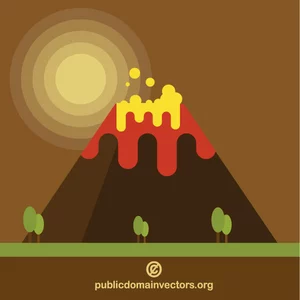 Volcano eruption vector image