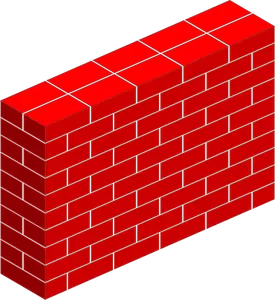Einfache rote Ziegel Wand Vektor-ClipArt