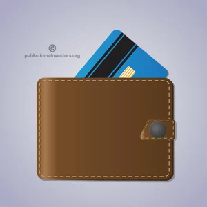 Leather wallet vector image