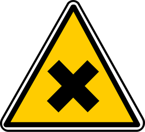 Vectorafbeeldingen van driehoekige X waarschuwingsbord