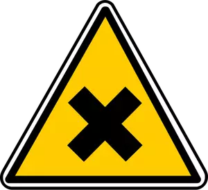 Grafika wektorowa z trójkątne-X znak ostrzegawczy