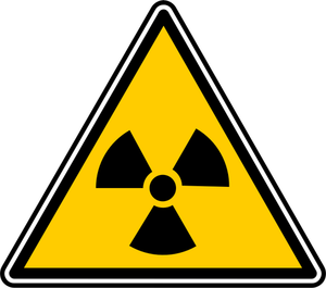 Ilustração em vetor de materiais radioactivos triangulares aviso de sinal,