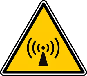 Vector afbeelding van driehoekige radio signaal waarschuwingsbord