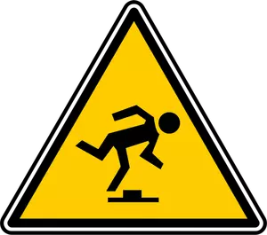 Grafika wektorowa z trójkątnym oglądać swój znak ostrzeżenia krok