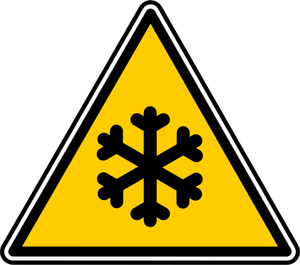 Vector illustration of triangular freeze warning sign
