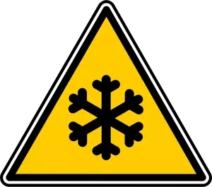 Vektor-Illustration der dreieckigen Einfrieren Warnschild