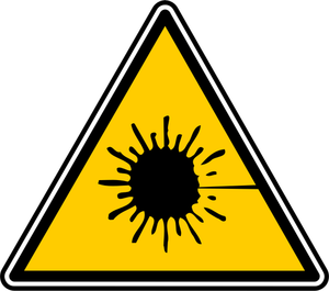 Immagine vettoriale di segnale di avvertimento del raggio laser triangolare