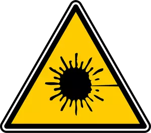 Image vectorielle de panneau d'avertissement de rayon laser triangulaire