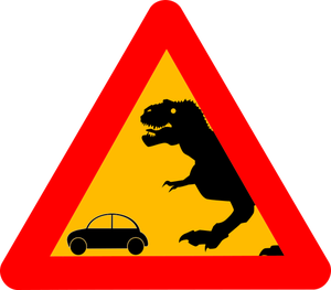 Waarschuwing Tyrannosaurus Rex vector afbeelding