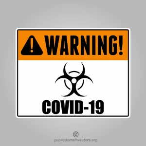 Waarschuwingsbord Covid-19