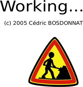 Vector drawing of working sign for a computer process