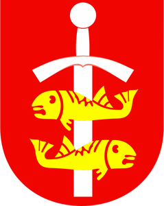 Vector drawing  of coat of arms of Gdyina City
