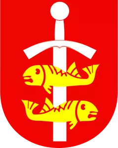 Vector drawing  of coat of arms of Gdyina City
