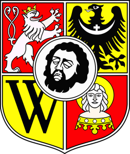 弗罗茨瓦夫市徽章的矢量图像