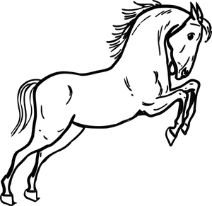 Gambar vektor kuda melompat