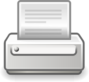 Clipart vectorial de viejo estilo icono de impresora de PC