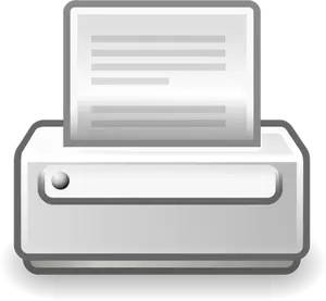 ClipArt vettoriali di vecchi PC stampante icona di stile