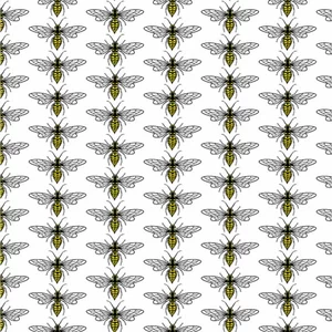 Seamless pattern with wasps