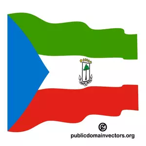 Ondulé drapeau de la Guinée équatoriale