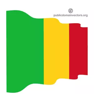 Wellenförmige Flagge der Republik Mali