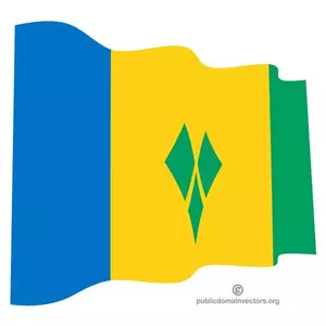 Golvende vlag van Saint Vincent en de Grenadines