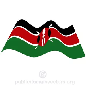 Ondeando la bandera de Kenia vector