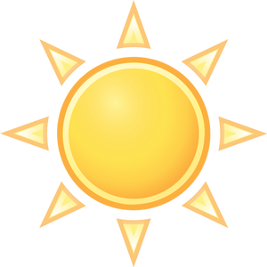 Dibujo del icono de previsión color cielo soleado vectorial