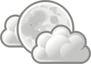 Väderprognos färgikonen för lätta moln på natten vektor ClipArt