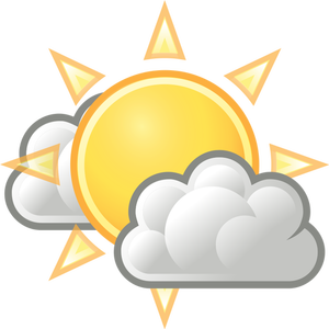 Vector image of color weather forecast icon for sunny intervals