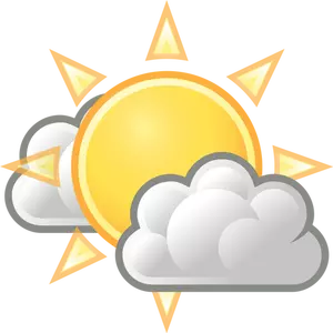 Grafika wektorowa kolor ikony Prognoza pogody słoneczny odstępach czasu