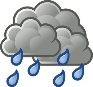 Wettervorhersage Farbsymbol für Regen-Vektor-illustration
