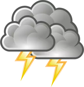 Väderprognos färgikonen för thunder vektor ClipArt