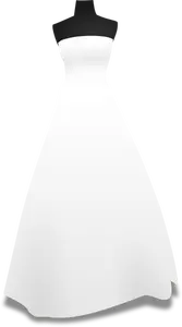 Vit brudklänning på en stand-vektorbild