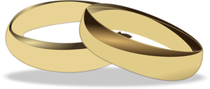 Seni klip emas cincin pernikahan vektor