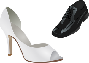 Mâles et femelles mariage chaussures vector image