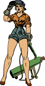 Female pin-up worker