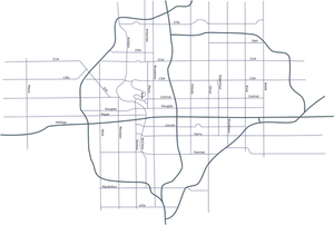 Straat kaart van Wichita (Kansas)