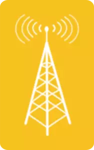 Vector clip art of radio signal emitter icon