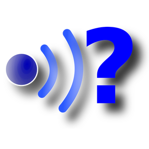 Dessin du symbole d'une connexion wi-fi avec un point d'interrogation